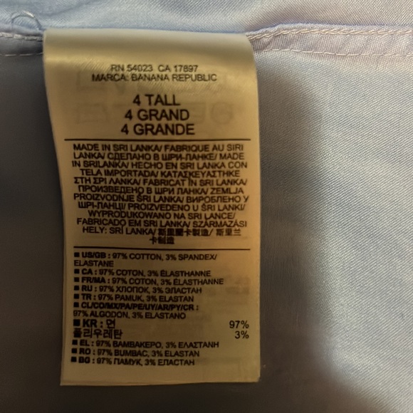 Banana Republic Tall Non Iron Dress Shirt Size 4 - Picture 4 of 5